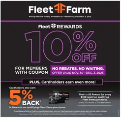 Ad Preview of Mills Fleet Farm Cyber Week from 11/30/2025