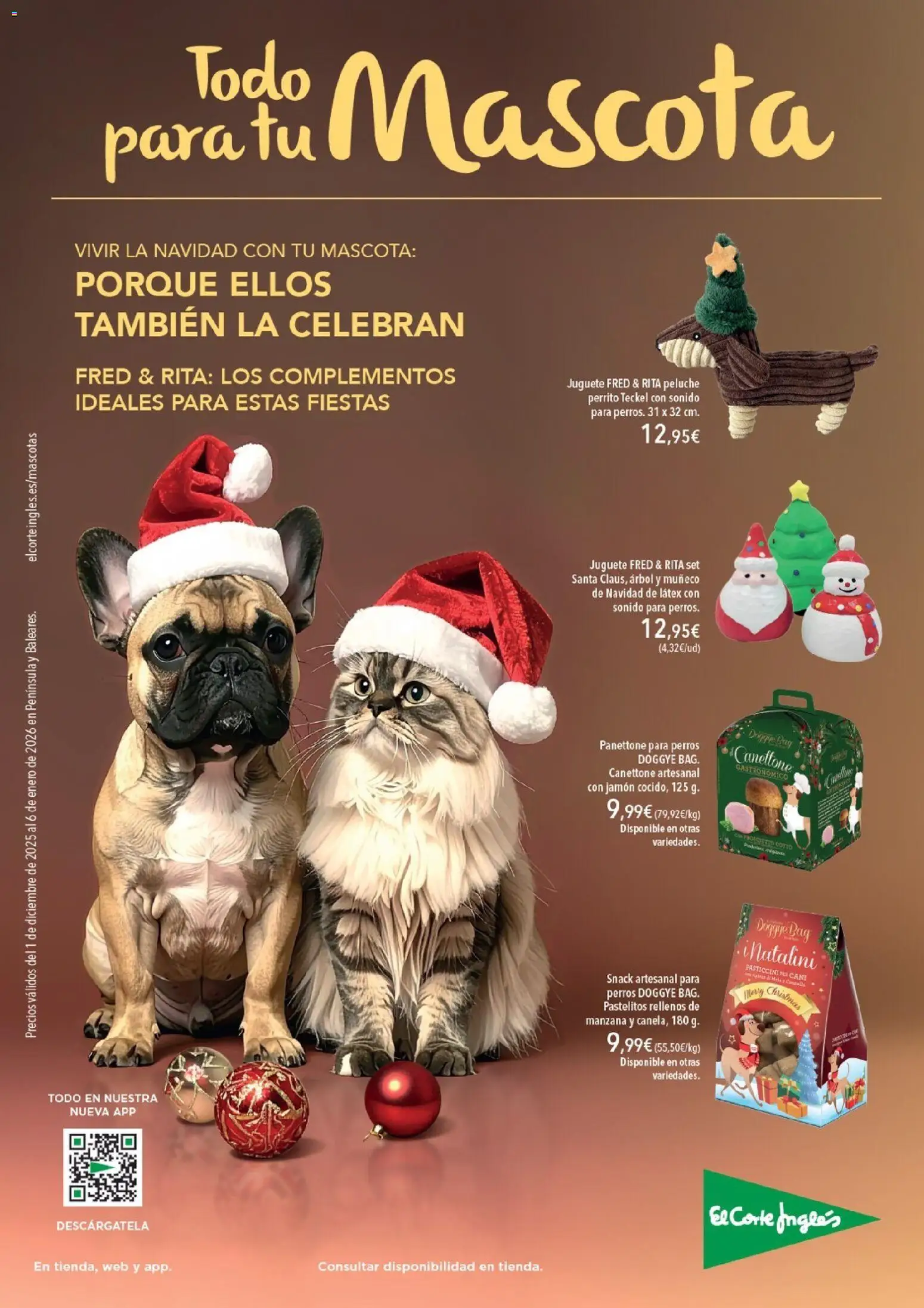 Vista previa las ofertas de la tienda El Corte Inglés - Catálogo Mascota Diciembre desde el 01/12/2025 - Manzana, Jamón