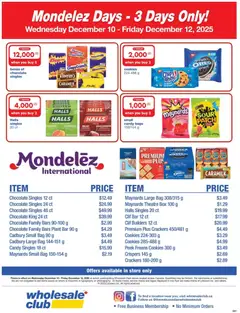 Un aperçu du dépliant Mondelez Days du magasin Wholesale Club est valide à partir 10 déc. 2025