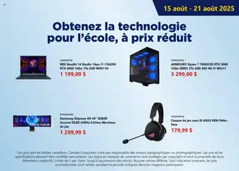 Preview of leaflet Circulaire from shop Canada Computers is valid from Aug 15, 2025