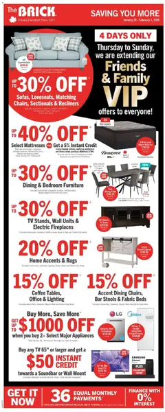 Preview of leaflet Weekly flyer / circulaire from shop The Brick is valid from Jan 29, 2026