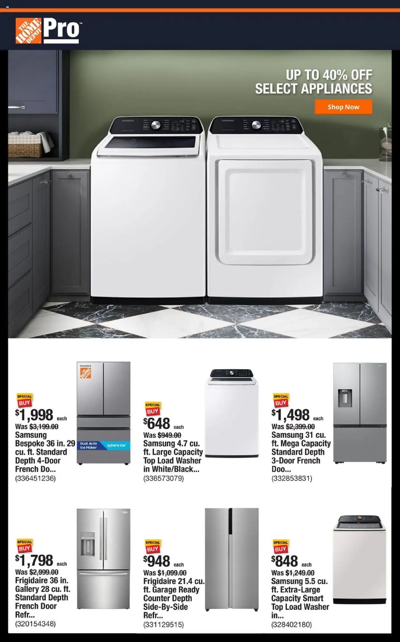 Home Depot Shop Pro Ad - FL from 10/13/2025 - Flyer - Page number 1