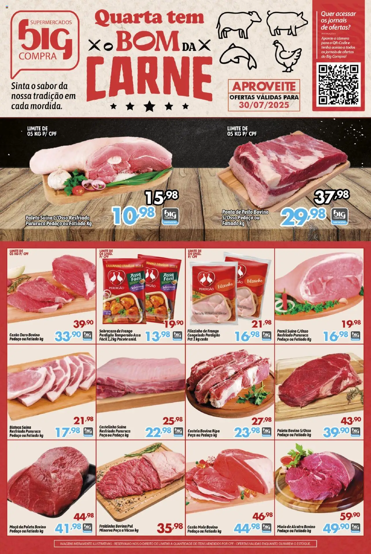 Big Compra folheto "Ofertas Carne" válido a partir de 30/07/2025 - número de página 1 - Câmera, Sofá, Carne, Frango, Coxão duro, Paleta suína, Pernil suíno, Coxão mole