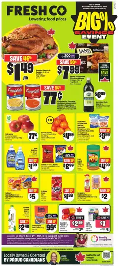 Un aperçu du dépliant Weekly flyer / circulaire du magasin FreshCo est valide à partir 25 sept. 2025