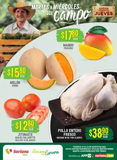 Vista previa las ofertas de la tienda Soriana - Martes y Miércoles del Campo Súper: Tijuana, Mexicali, Ensenada, San Luis Río Colorado y Tecate desde el 19/08/2025 