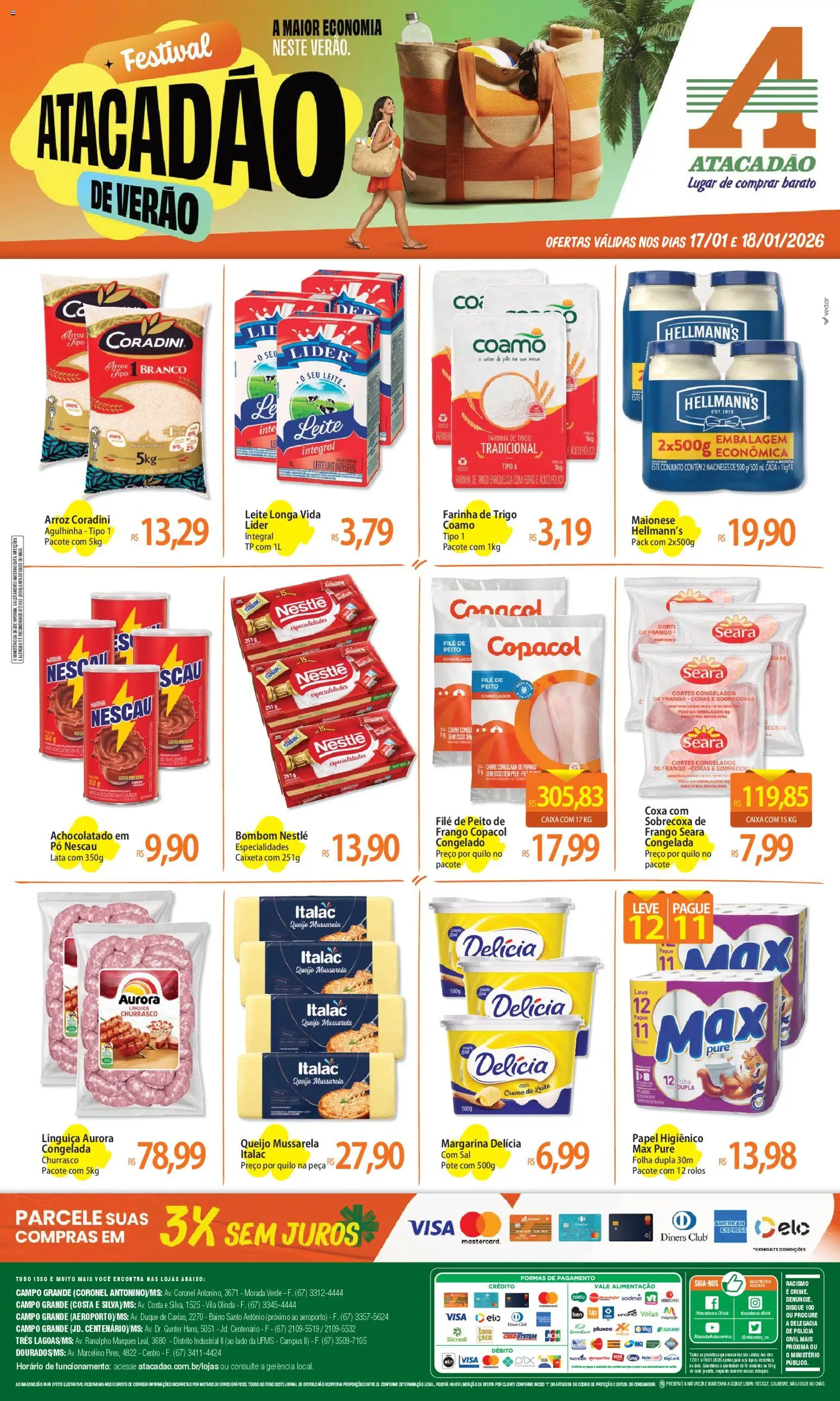 Pré-Visualização do folheto "Ofertas - MS" da loja Atacadão válido a partir de 17/01/2026