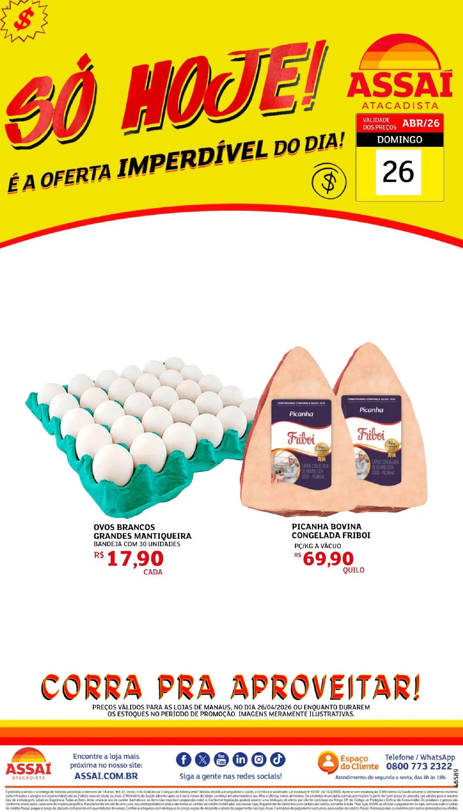 Pré-Visualização do folheto "Assaí Atacadista ofertas - AM" da loja Assaí Atacadista válido a partir de 26/04/2026