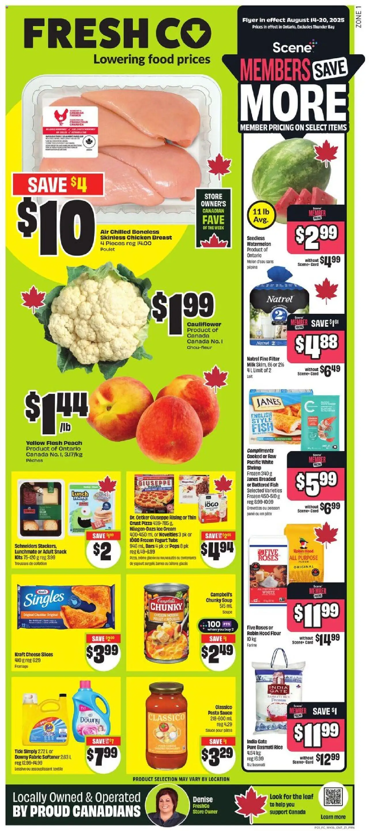 FreshCo flyer valid from Aug 14, 2025 - page number 1