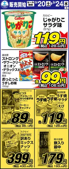 サンディの2025/09/20から2025/09/24までのチラシはここリーフレット 