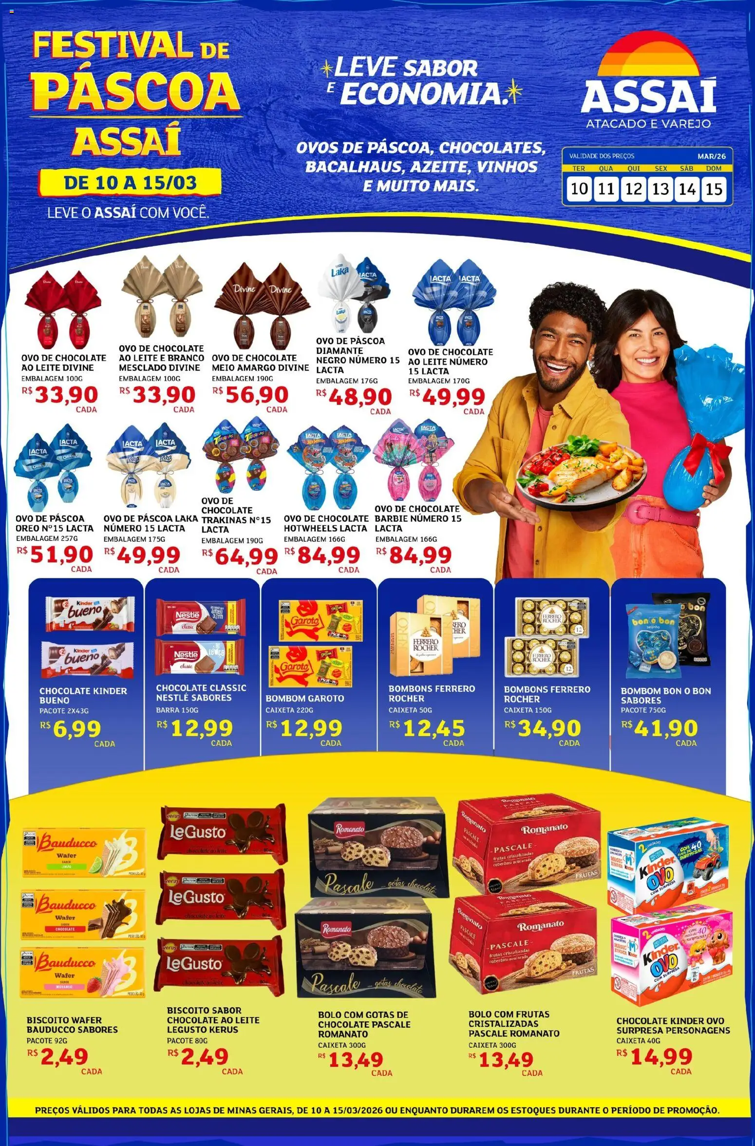 Pré-Visualização do folheto "Assaí Atacadista ofertas - MG" da loja Assaí Atacadista válido a partir de 10/03/2026 - Ovo de páscoa, Chocolate, Frutas, Ovos, Biscoito, Leite, Frutas cristalizadas, Ovo de chocolate