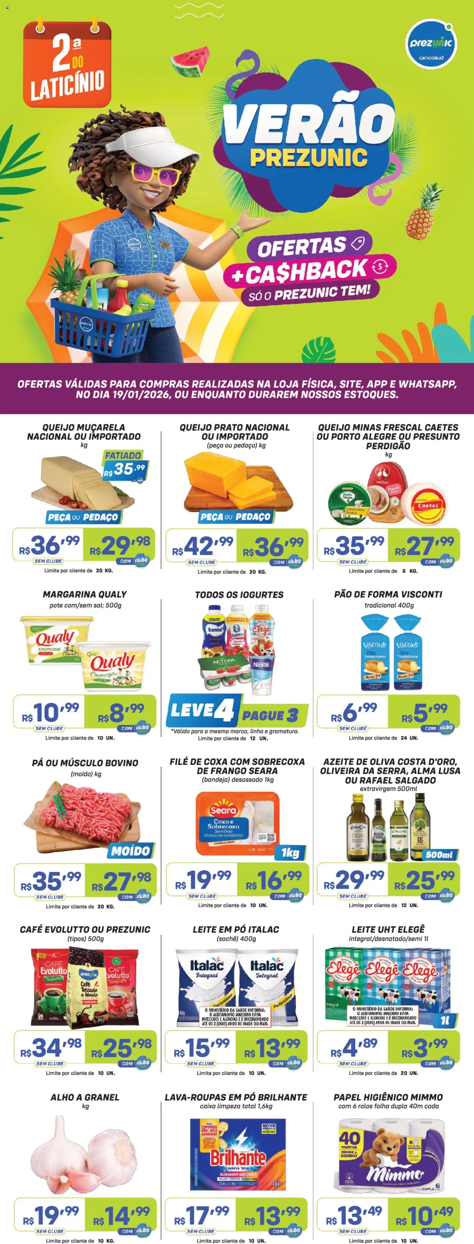 Pré-Visualização do folheto "Encarte" da loja Prezunic válido a partir de 19/01/2026