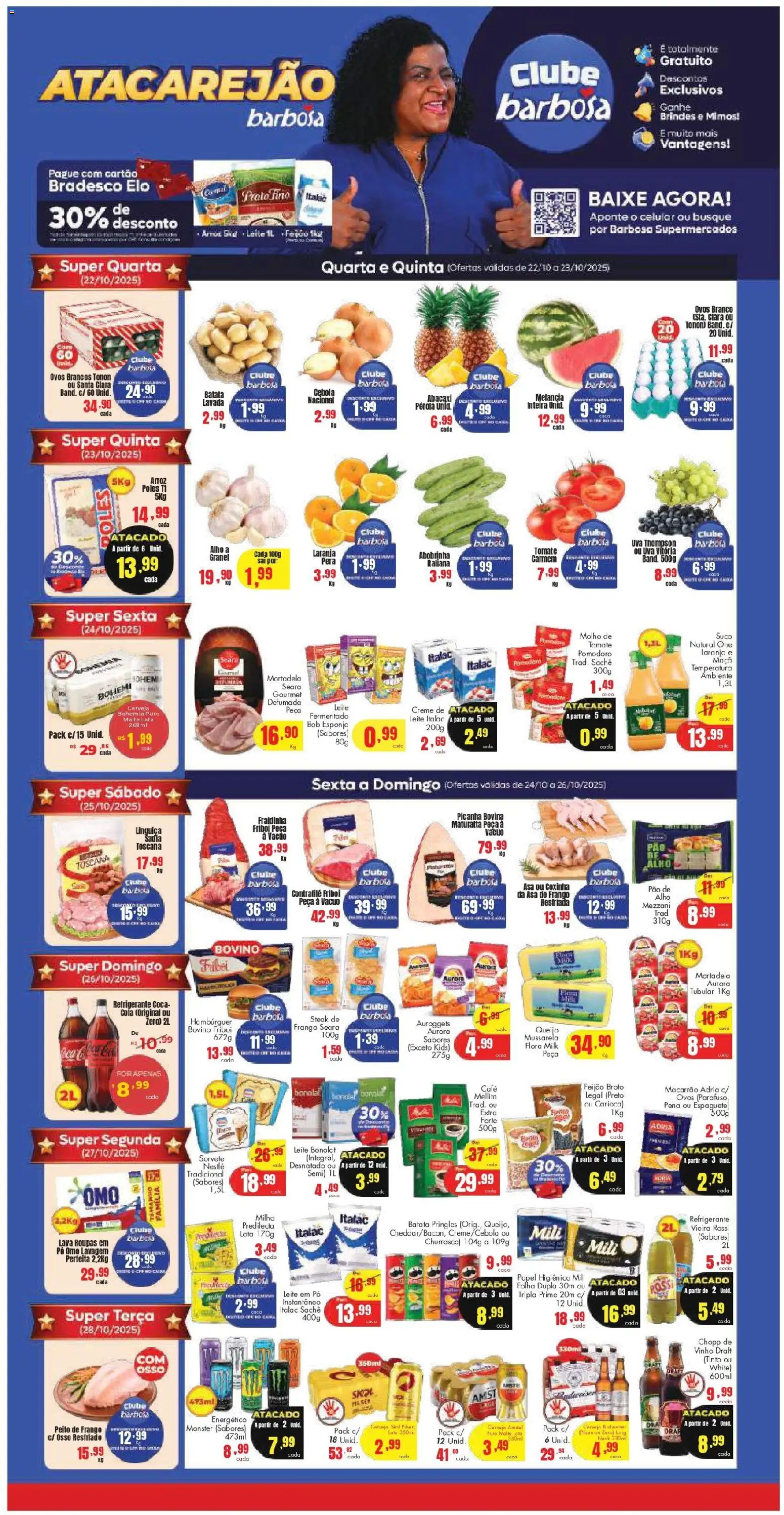 Barbosa Supermercados folheto "Ofertas Atacarejão" válido a partir de 22/10/2025 - número de página 1