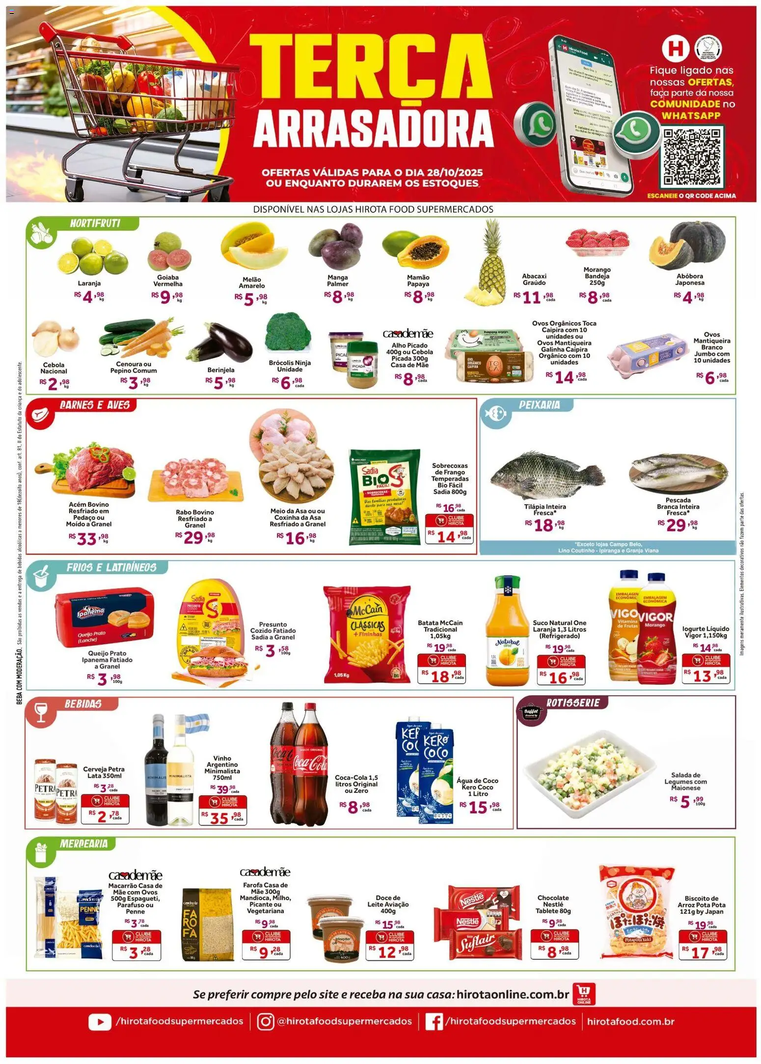 Pré-Visualização do folheto "Ofertas Terça Arrasadora" da loja Hirota Food válido a partir de 28/10/2025