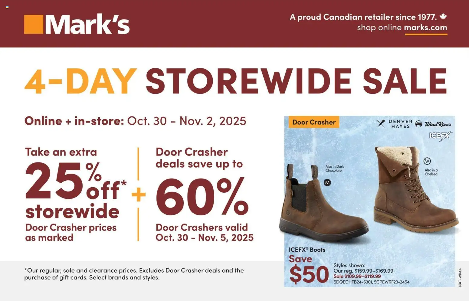 Preview of leaflet Weekly flyer / circulaire from shop Mark's is valid from Oct 30, 2025