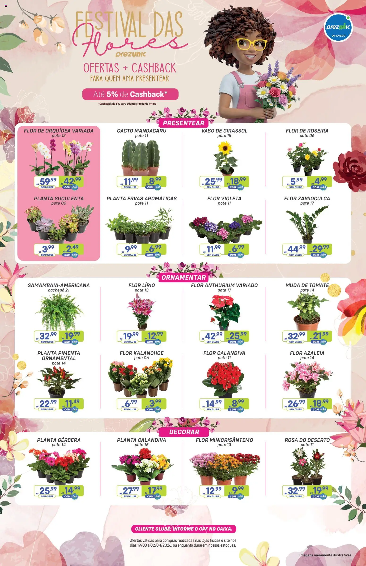 Pré-Visualização do folheto "Prezunic ofertas Festival das Flores" da loja Prezunic válido a partir de 19/03/2026
