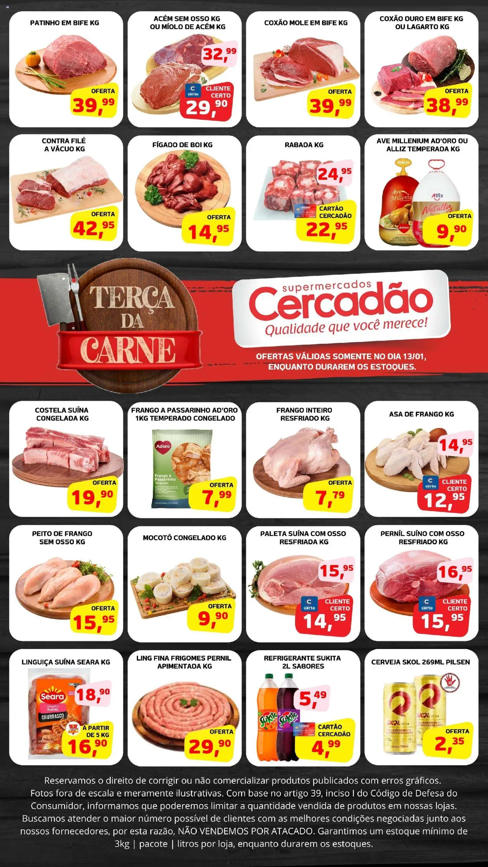 Pré-Visualização do folheto "Ofertas da semana" da loja Cercadão válido a partir de 13/01/2026