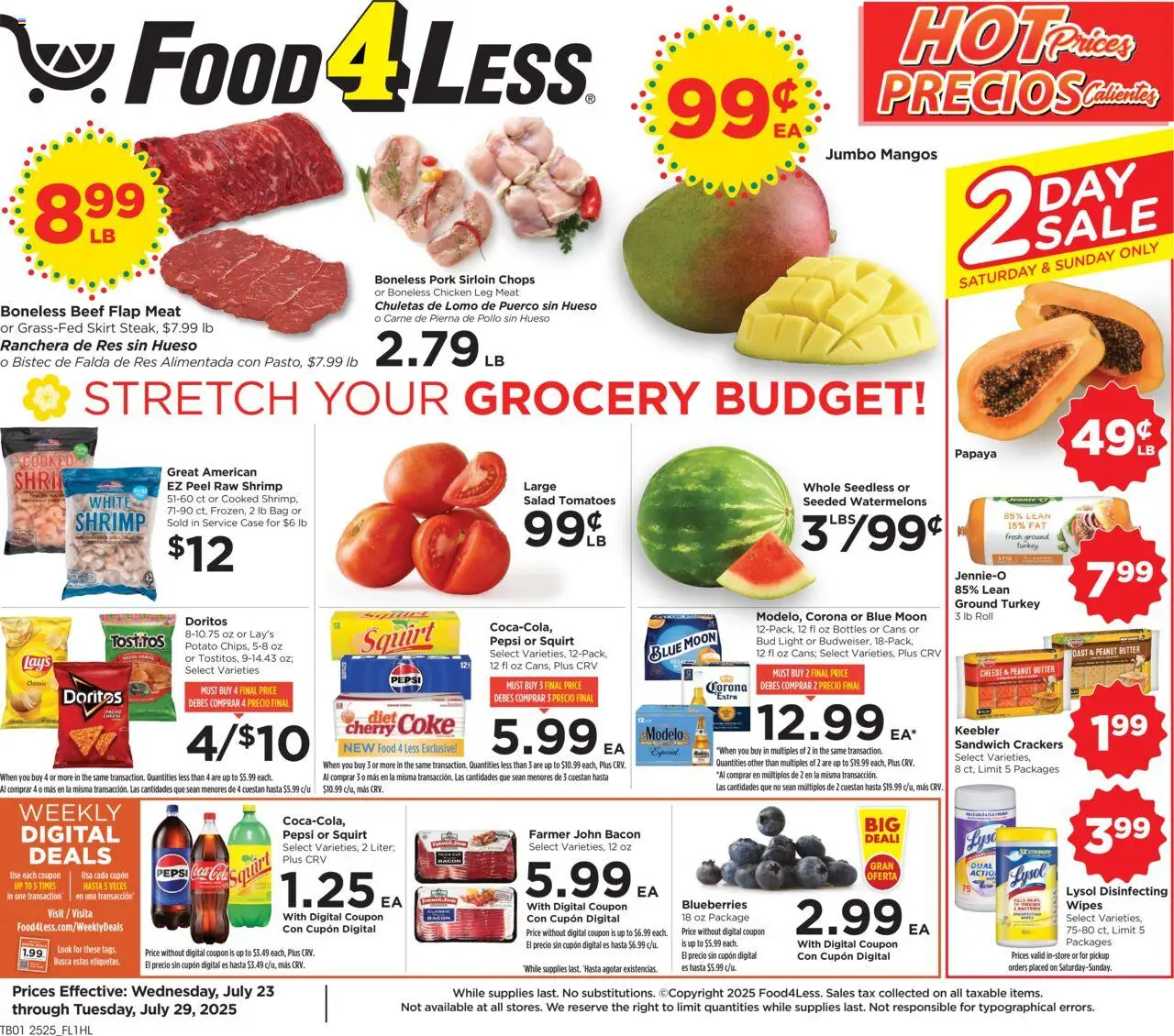 Food 4 Less Weekly Ad from 07/23/2025 - Flyer - Page number 1